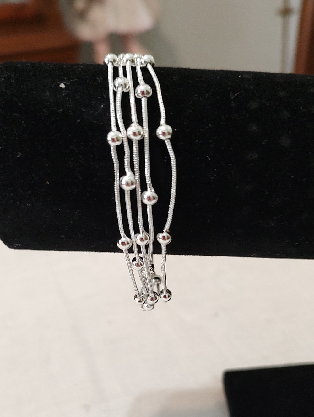 NWOT 925 Silver Multi-Strand Beaded Bracelet - Women's Jewelry
